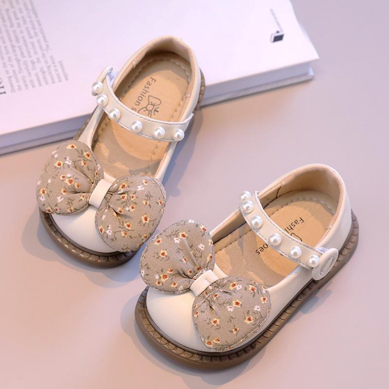 Kinderschuhe aus Leder 2026 Frühling und Herbst Koreanischer Stil Prinzessinnenschuhe für Mädchen für Kleinkinder, Weiche Sohle, Rutschfest, Langlebig und Rutschfest