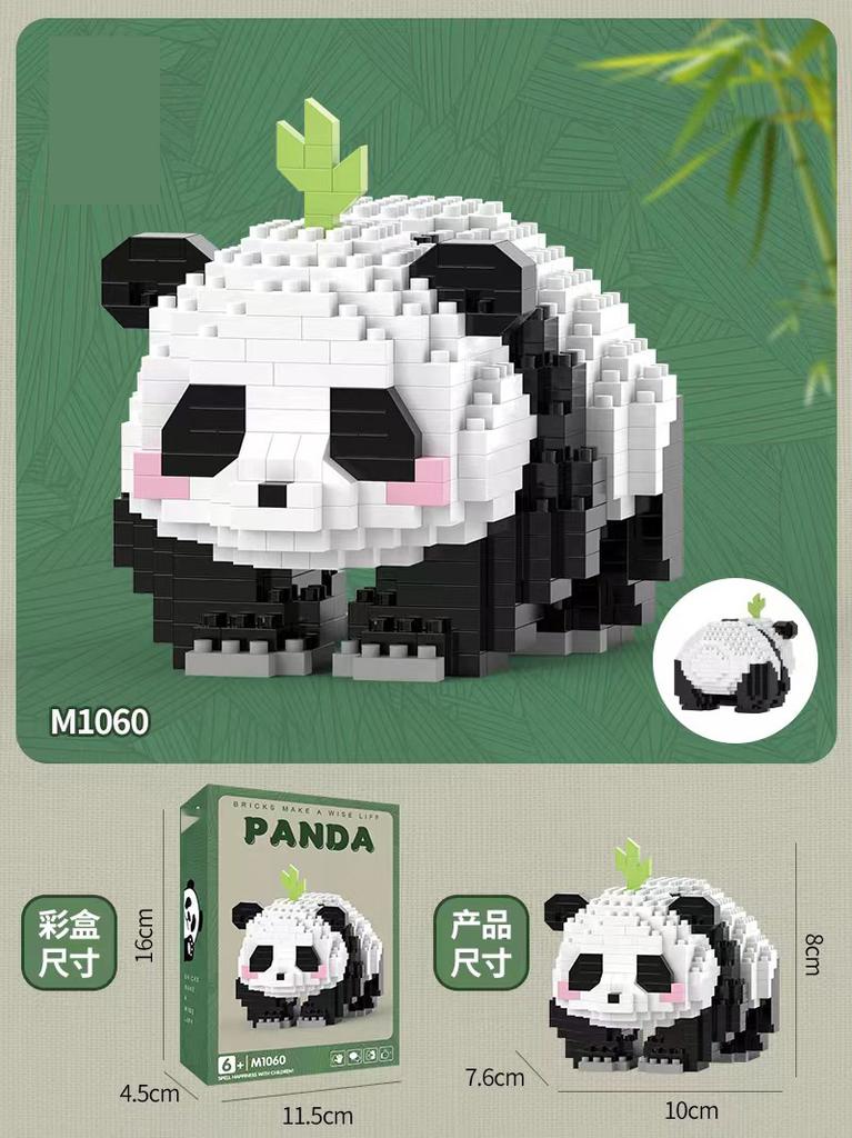 Panda 3d Constructor Micro Brick Small Particle Assembled Diamond Building Block for Children Boys 6 To 10 Year Games Child Gift