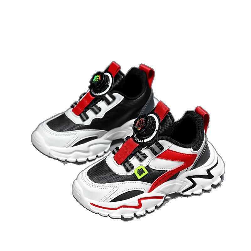 Children's shoes Boys' shoes Autumn and winter new leather waterproof middle and older children's sports shoes Primary school boys running shoes