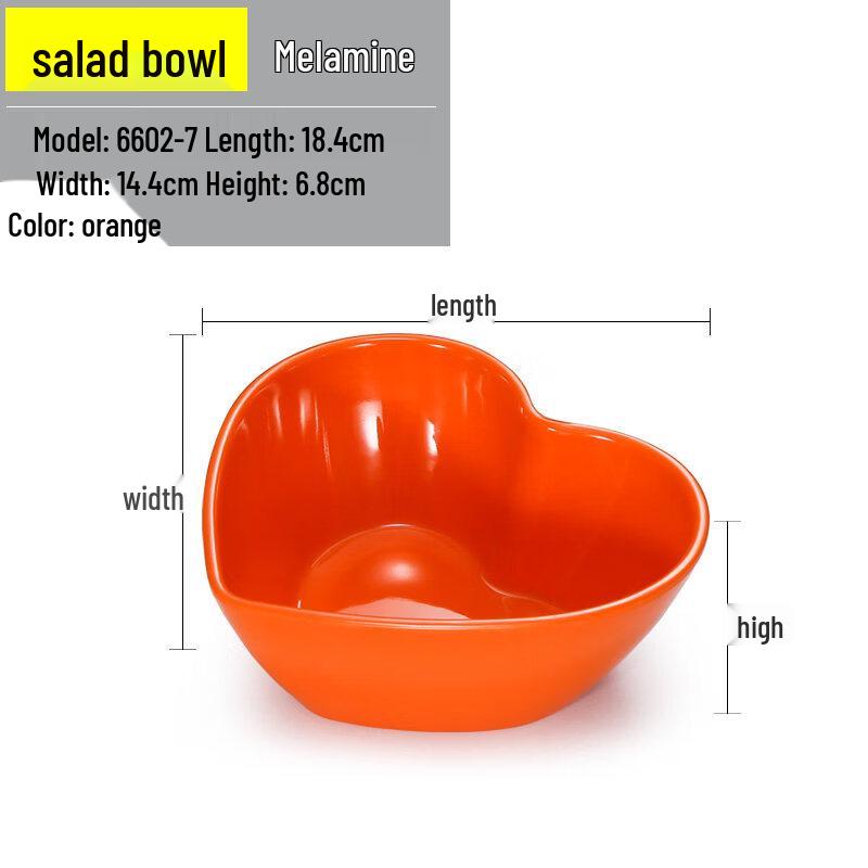 Yipan Love Heart Melamine Breakfast Bowl Set of 5