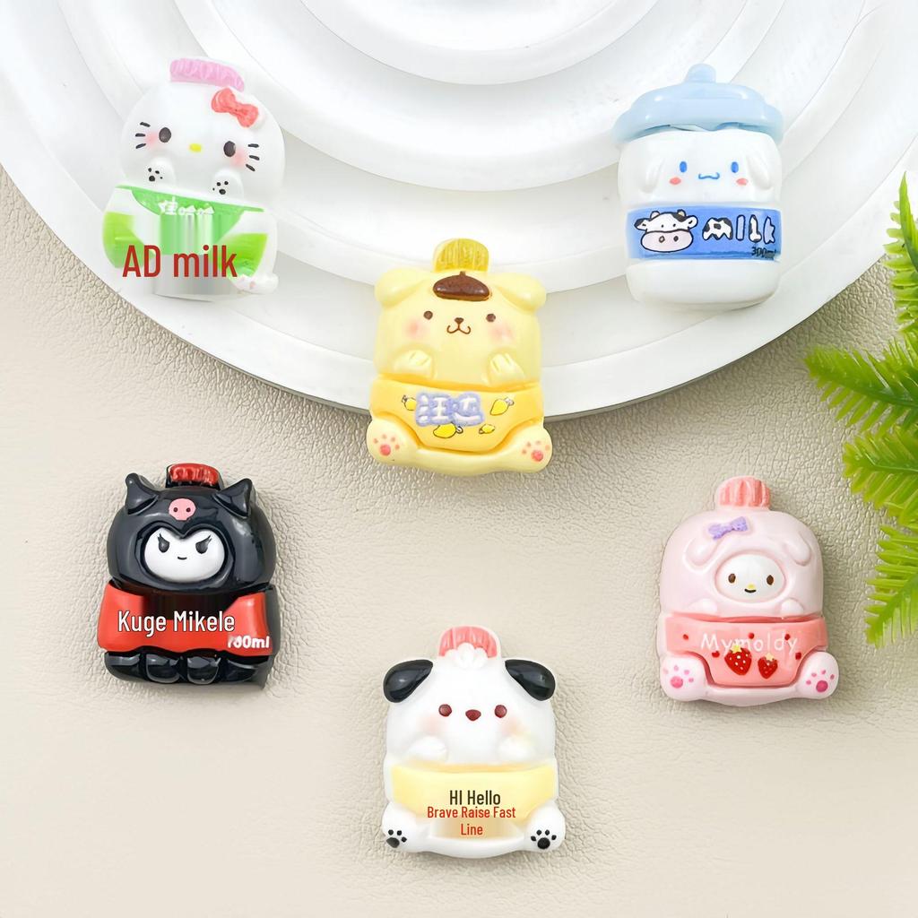 Cute Cartoon Animal Resin Accessories: DIY Phone Case, Hair Clip, Drink Bottle, Fridge Magnet, Luggage Decor.