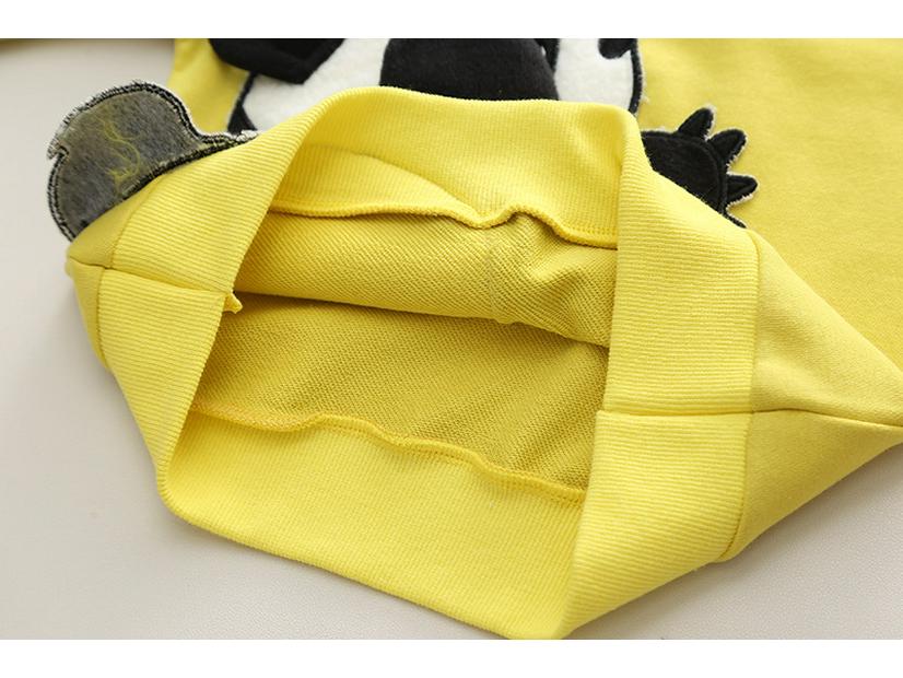 Autumn Girls' Korean Appliqué Panda Sweatshirt Two-Piece Set