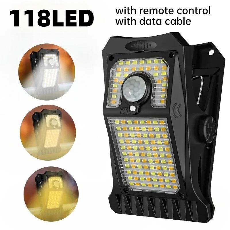 Clip Sensor Solar Light Super Bright Motion Sensor Light Solar/USB Charging Outdoor Lamp Plant lighting for Camping Patio Garden