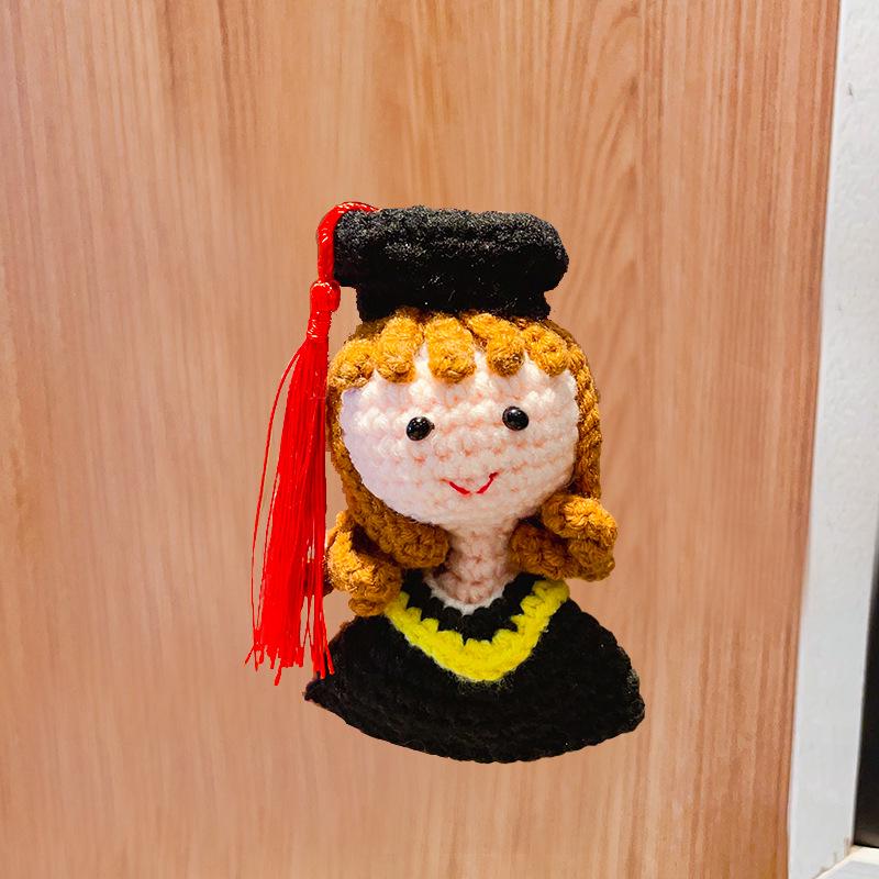 Charming Crochet Fruit Keychain: Persimmon & Strawberry Wool Pendants