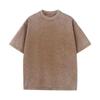 T-shirt pour homme en coton lourd délavé et vieilli, ample style Hong Kong, manches courtes cinq points, marque tendance d'été.