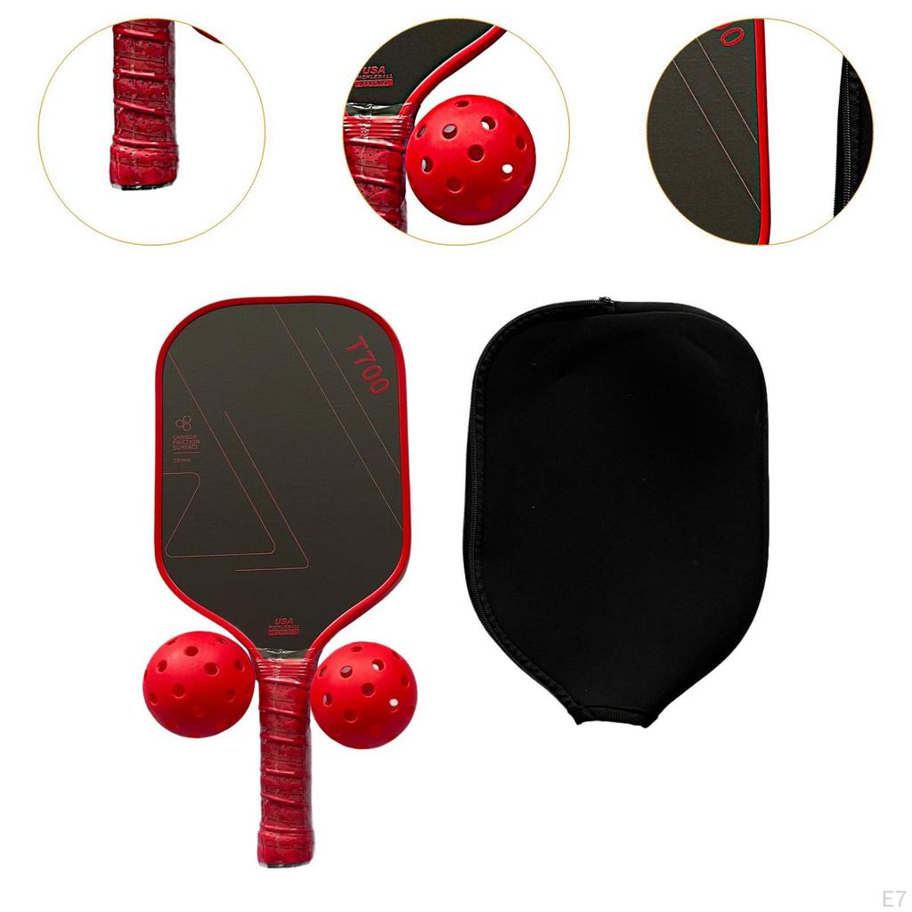 Pickleball Paddle Practical 16mm Carbon Fiber for Consistency Control Adults Style A