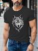 Wild Grey Wolf Head Unisexs Crew Neck T Shirt Cool Wildlife Graphic Short Sleeve Tee Animal Lover Casual Male Summer Street Tops