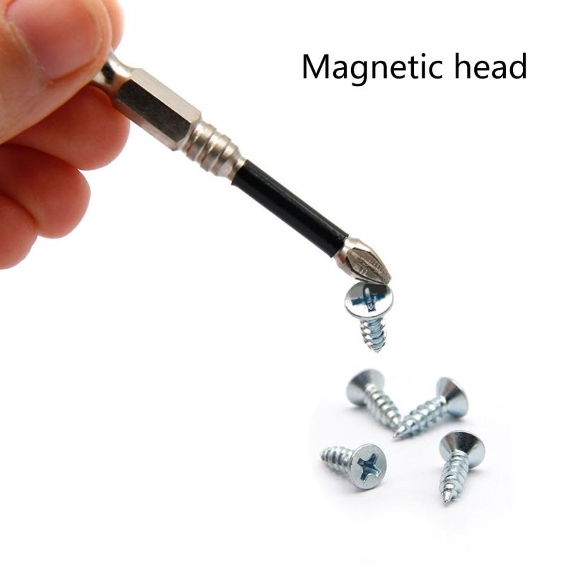 5Pcs 50-150mm Crosses Magnetic Screwdriver Bit Alloy Steel AntiSlip Long Drill Bits Impact Resistance Waterproof Bits