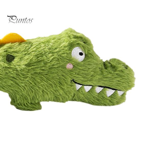 Textured Cotton Rope for Plaque Removal Plush Crocodile Dog Toy, Squeaky Stuffed Chew Interactive Tug Puppy Soothing Gum Teething Tool of War
