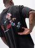 Smurfs Adventures Acid Washed Men's Oversized Short Sleeve T-Shirt Dark Gray