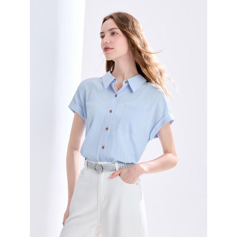 Betu Women's Retro Button Short Sleeve Shirt