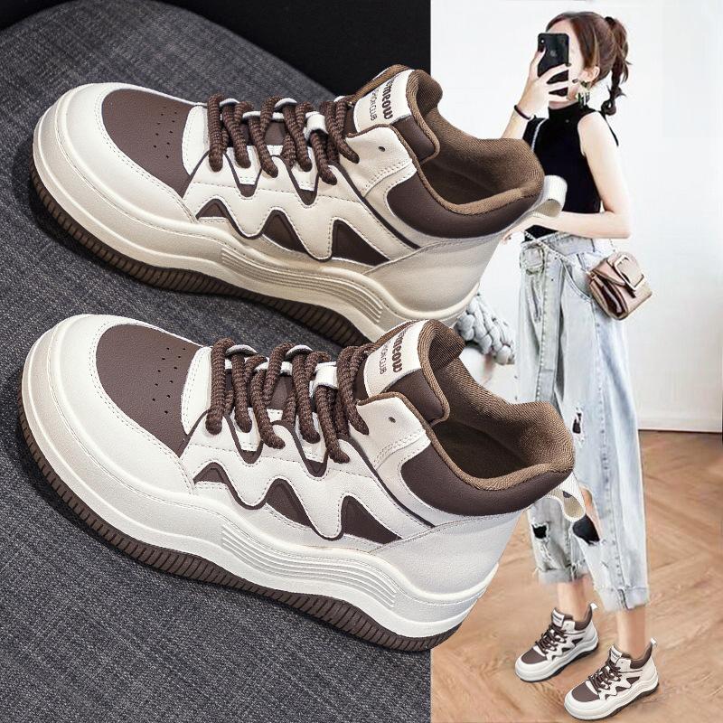 Thick-soled High-top Women's Autumn New Super-fire Heightening and Velvet Sports and Leisure Women's Shoes