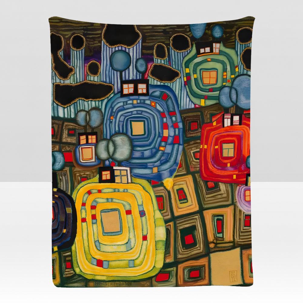 FFriedensreich HHundertwasser Throw Soft Flannel Blanket for Bed Bedroom Sofa Picnic Throw Skinfriendly Breathable Gift Cover