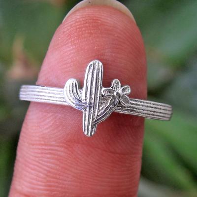Anello Cactus, Gioielli in Argento, Anello Unisex, Gioielli Naturali, Gioielli Statement