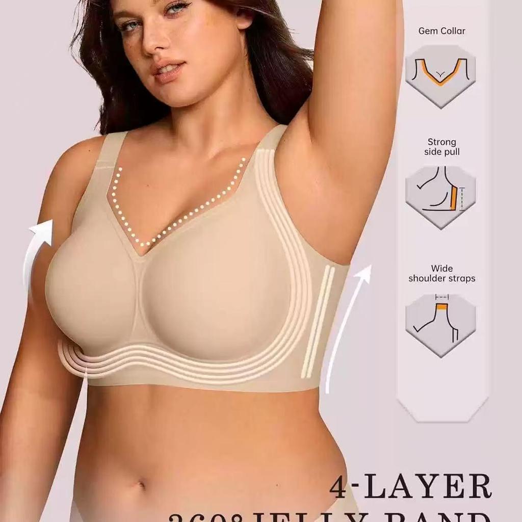 Seamless Push-Up Bra: Wireless, Comfortable, Plus Size Support for Large Busts