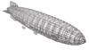 Aerobase C002 1/1000 Hindenburg LZ129 Metal Model Assembly Kit with Skeleton, Made In Japan