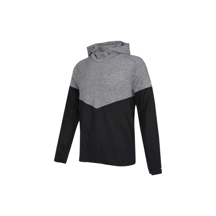 Nike Therma-FIT Division Men s Hooded Running Pullover Black Heather Grey DM4639-010 XXL