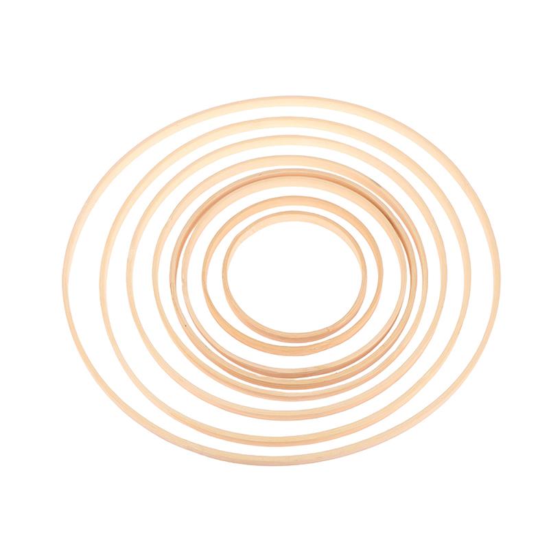 1Pc Bamboo Circle Frame Diy Dream Catcher Ring Embroidery Hoop Flower Wreath