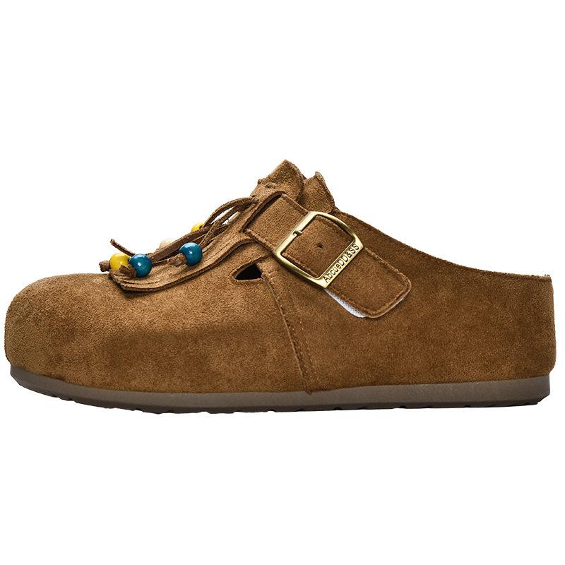 New Products Are On Sale In Autumn, New Thick-bottomed Tassel Lazy People Pedal Casual Half Slippers 5909