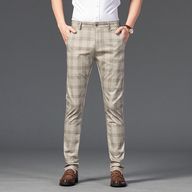 2021 Herren Frühling Casual Plaid Elastic Slim Business Pants - Jugendmodetrend