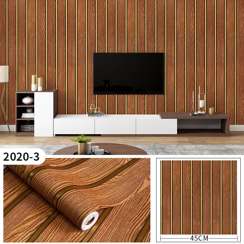 3D PVC Imitation Wood Lattice Wallpaper for Bedroom, Living Room, or Study