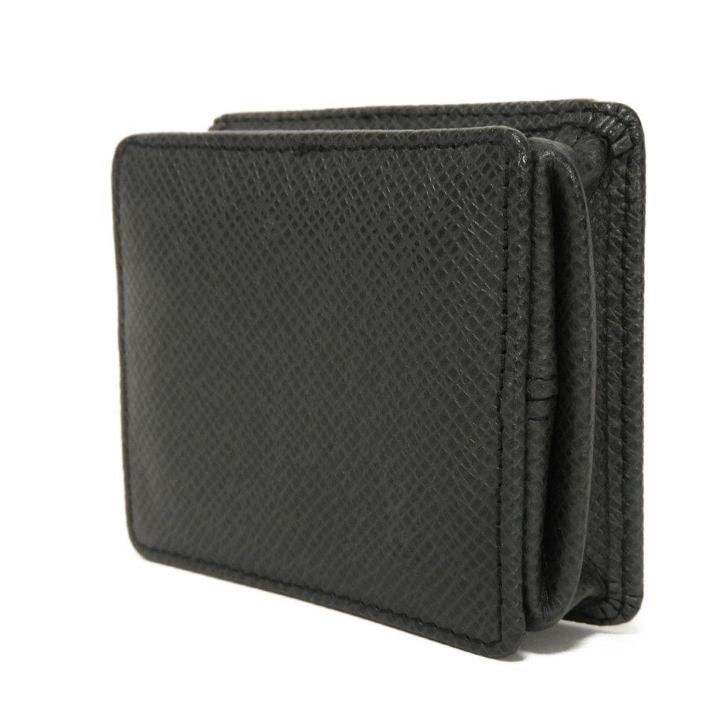 Used 12564 Porte Monnaie Boite M30382 7943 LV Logo Embossed Charcoal Gray Black Coin Pocket Taiga Ardoise Men's from