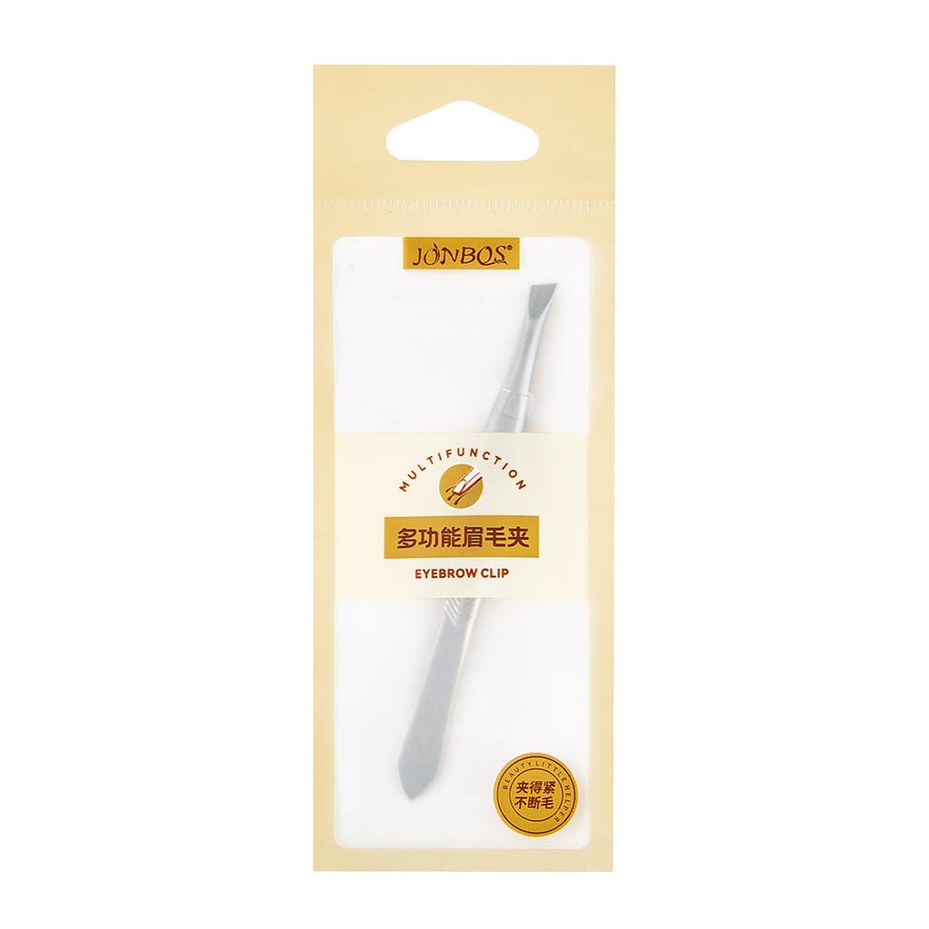 1Pc Stainless Steel Eyebrow Tweezers – Straight & Slant Tip Hair Removal Tool, Professional Beauty Plucker, Makeup Grooming Kit