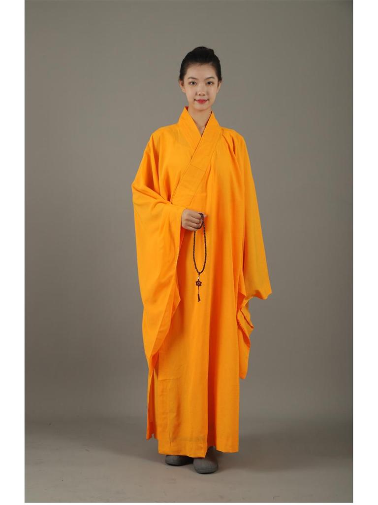 Haiqing Zen Monk Robe - Unisex, Linen, Coffee Color, All-Seasons Meditation Coat