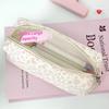 1Pcs Large Capacity Pencil Pouch Pink Small Floral Pencil Case Handheld Pen Bag Cosmetic Portable Gift For Office School Teen