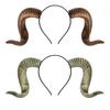 Realistischer Ziegenhorn-Haarreif Cosplay-Kopfschmuck mit abnehmbarem Band Halloween-Kostüm-Accessoire Festival-Kopfschmuck