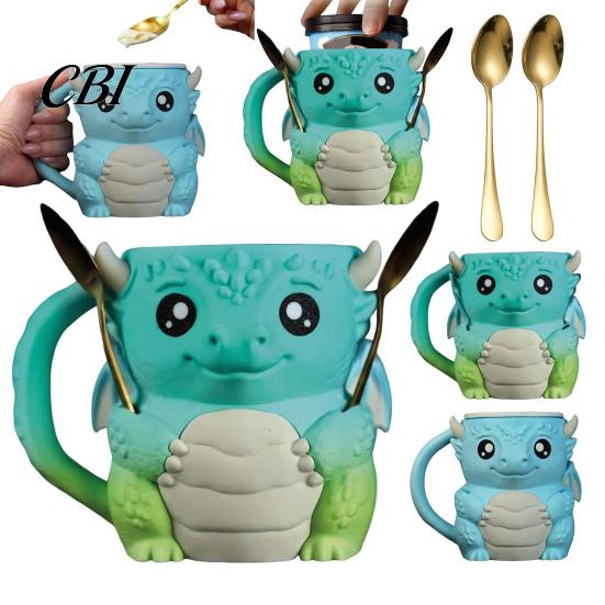 Bar Countertop Decoration Ice Cream Holder, Dragon Shape, with Handle And Cookie Storage Eating Accessories Area, Leak-Proof Insulated Container, for