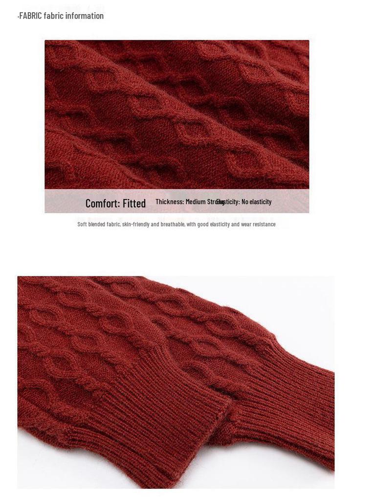 2025 Autumn/Winter Women's Single-Breasted Knitted Cardigan - Solid Color, Turn-Down Collar, European & American Style