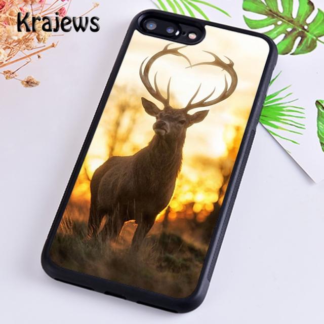 Krajews Carcasă de telefon moale cu motive de cerb și ren pentru iPhone 14, 5, 6s, 7, 8 plus, XR, XS, 11, 12, 13 pro max, Samsung S21, S22ultra Plus