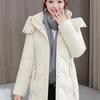 Winter Women's Thick And Warm Mid To Long Hooded Cotton Jacket M-3XL