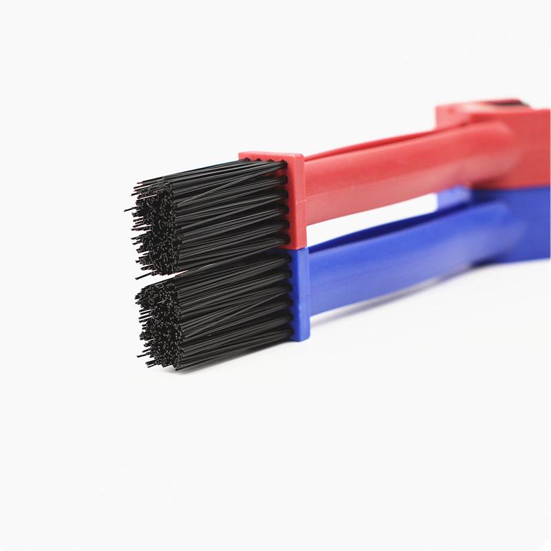 Double-Headed Long Handle Bicycle & Motorcycle Chain Brush - Blue