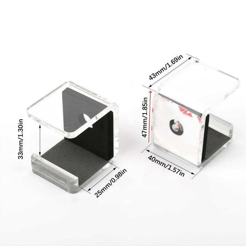 Pack of 2 Hockey Stick Mounts with Protective Cushions Acrylic Construction Adjustable Designs Easy Installation Setups