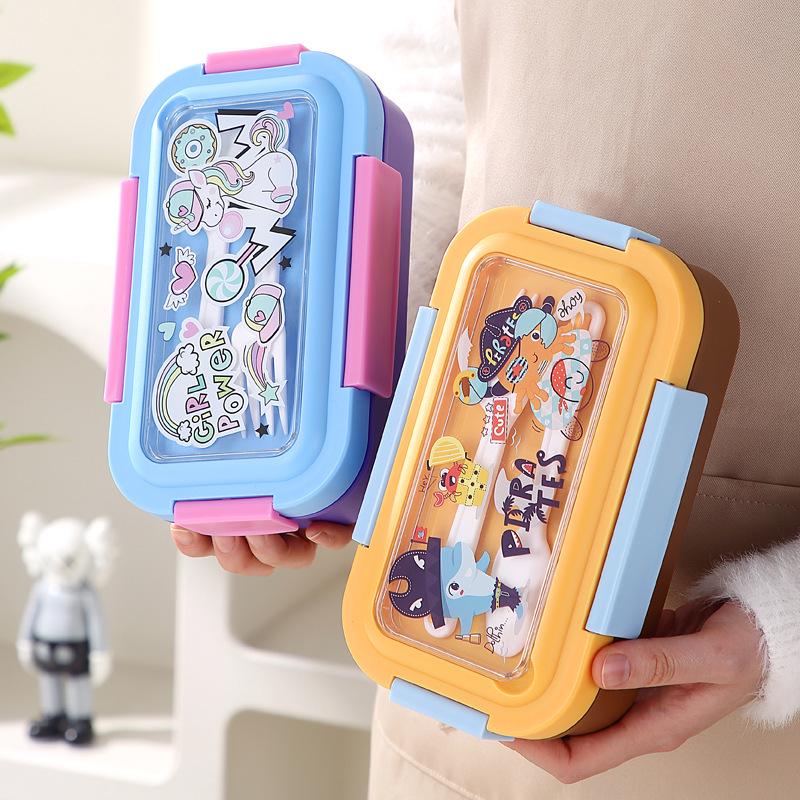 Carina Scatola Pranzo per Studenti a Cartoni Animati - Contenitore Bento e Snack per Bambini