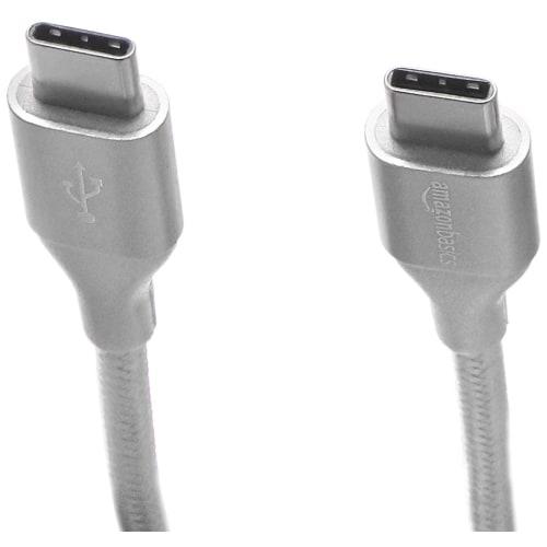 Cablu de Bază USB-C la USB-C 2.0 cu Încărcare Rapidă, Cablu Împletit din Nailon, Viteză ??480Mbps Certificat USB-IF pentru Apple iPhone 15/iPad/Samsung Galaxy/Tabletă/Laptop