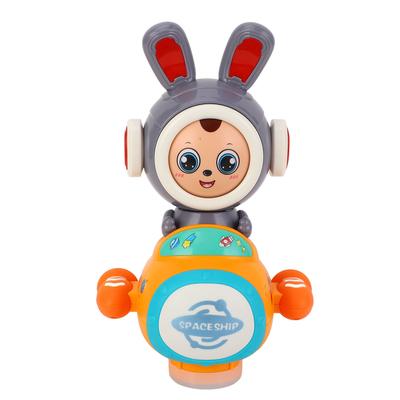 Baby Krabbel-Bauchzeit Spielzeug mit Musik Blendendes Licht Automatischer Gesichtswechsel Hasenform Universal