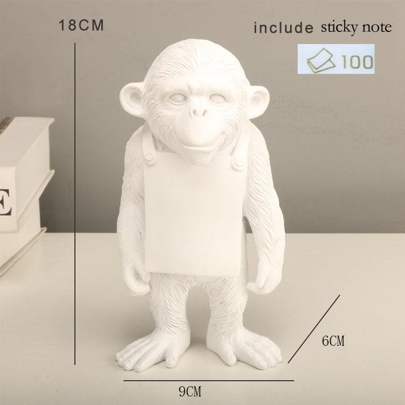 

Banksy Monkey Gorilla Resin Statue Sculpture Street Art Craft Desk Figurines For Interior Home Decoration Accessories белый