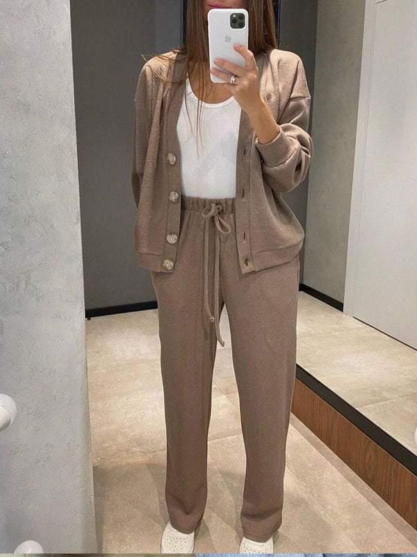 2025 Autumn/Winter Women's Casual Sports Cardigan Set