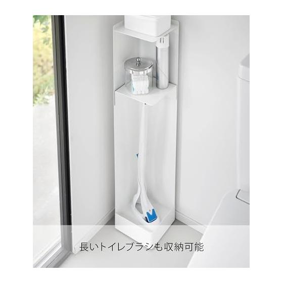 Yamazaki Jitsugyo (Yamazaki) [Completed Product] Slim Toilet Rack with Casters, White W16 X D16 X H80.5cm (including Casters), Tower Rotates On the