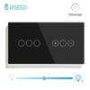 BSEED Touch Dimmer Switches 1gang1way Wall Light Switch LED Dimmer Plus EU Wall socket USB EU Standard Blue Backlight 10A