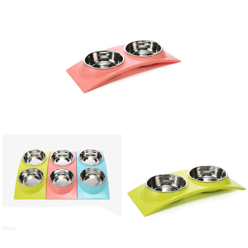 Premium Quality Double Food Water Pet Feeding Bowl For Puppies And Kittens With Non-slip Design