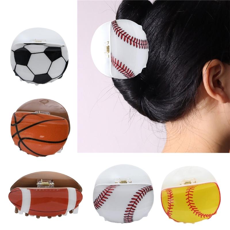 Girls Hair Claw Women Ball Themed Hair Clamp Grab Hairclip Fashionable Hair Grip Barrettes Acrylic Hairpin Accessories