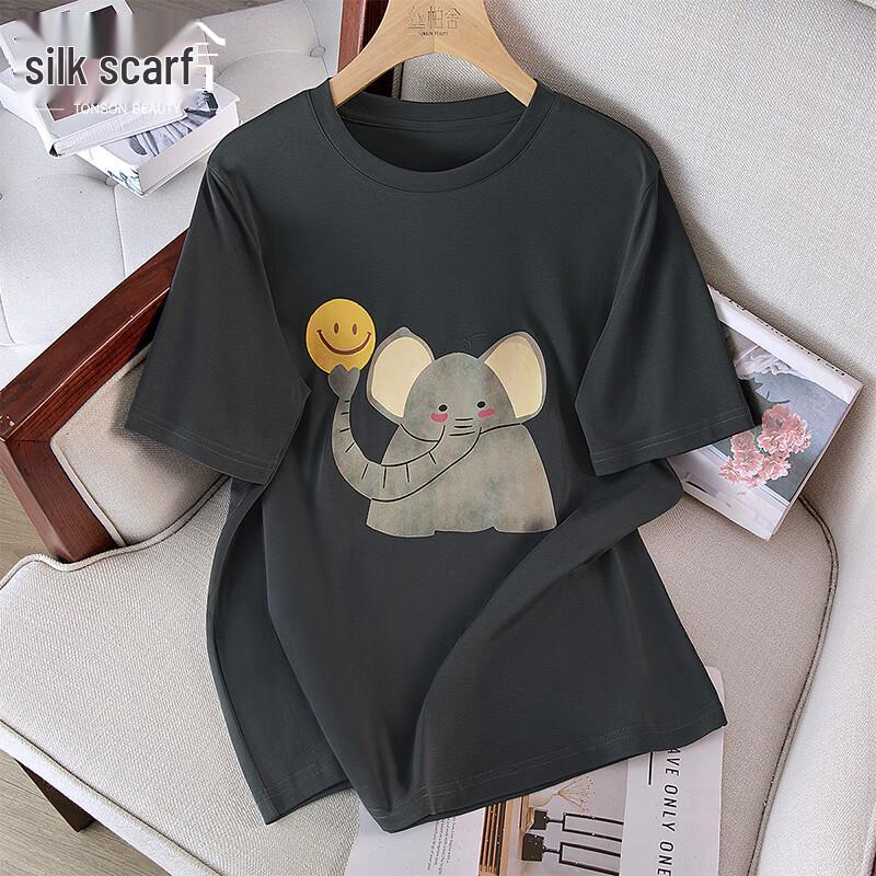 Women s Printed Round Neck Short Sleeve T-shirt S