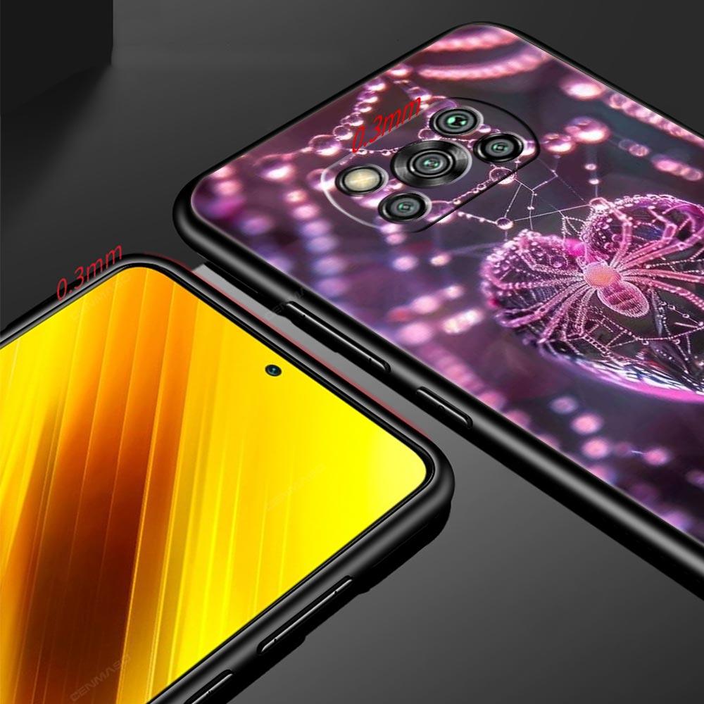 Spider Web Phone Case Cover for Xiaomi Poco F7 Ultra F6 F5 F4 F3 X6 X5 X4 X3 NFC C51 C55 M4 GT 5G Soft TPU Shell Fundas Capas