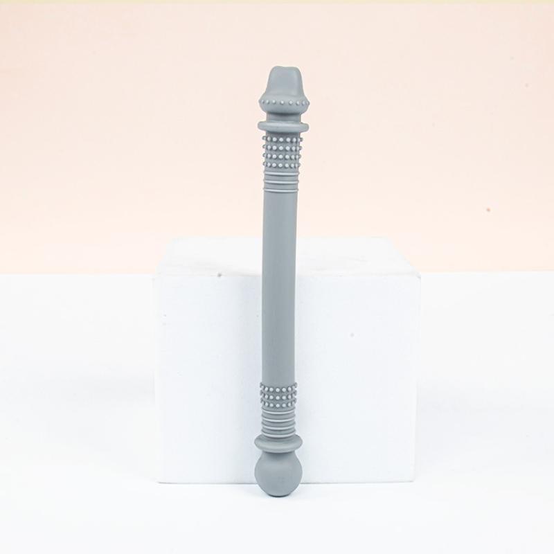 Silicone Kid Chewing Tube Pacifier Teeth Massager Hollow Molar Straw Oral Training Baby Teether Toy