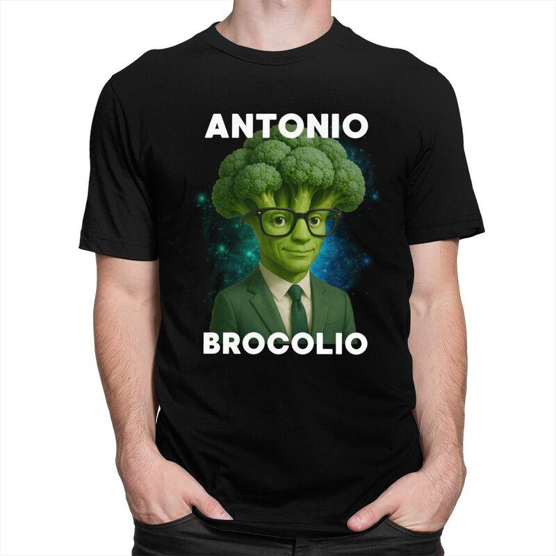 Antonio Brocolio Italian Brainrot Meme Broccoli T Shirt for Men 100 Cotton Tshirt Streetwaer Short Sleeve Tee Shirt Slim Fit