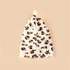 Small Dog Plush Cap for Halloween with Leopard Print Pet Birthday Party Props Hat Dogs Adjustable Strap Pullover Hat